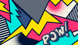 A picture of a comic with the word "pow"