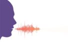 An outline of a head and a speech waveform