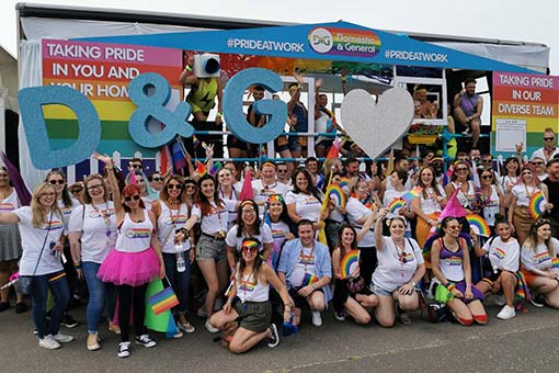 The staff of domestic and general celebrate pride in Brighton