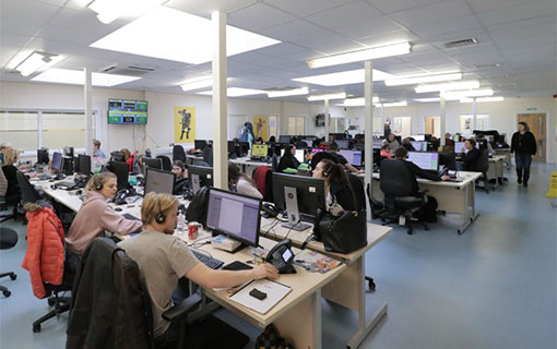 A photo of The Dogs Trust's contact centre floor