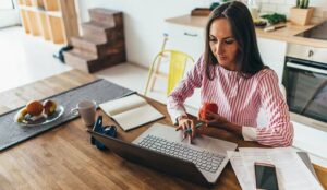 A photo of somebody working from home