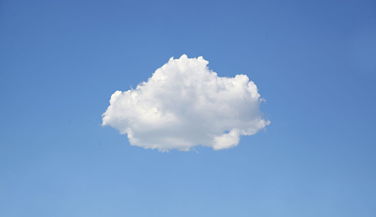 A photo of a cloud on a blue sky