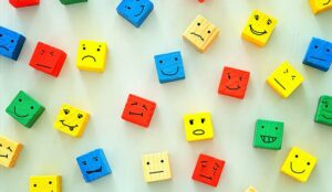 Blocks have different "drawn-on" emotions