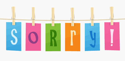 A picture of the word "sorry" on a washing line