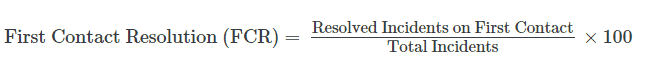 Formula for First Contact Resolution