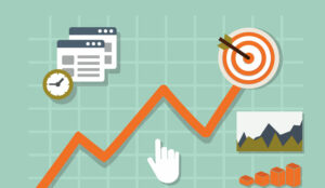 A picture of a line on a chart hitting its target