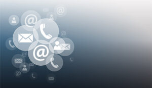 A picture of digital communication icons
