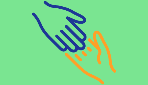 A picture of two hands coming together - "support concept"