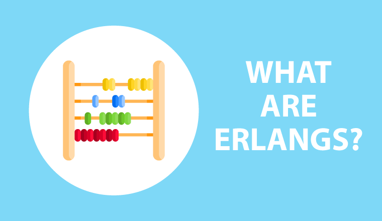 A picture of an abacus by a "what are erlangs?" sign