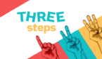 A picture of three steps