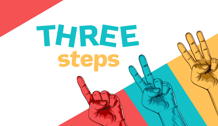 A picture of three steps