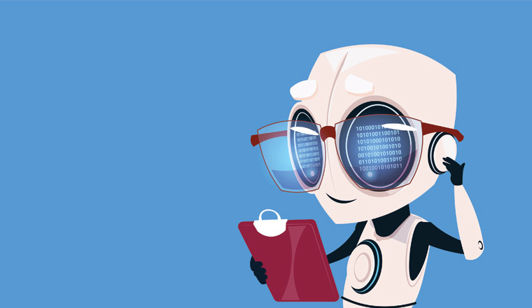 A picture of a chatbot wearing sunglasses