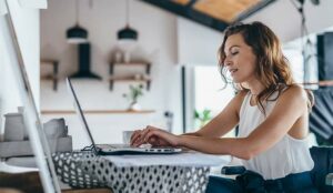 A picture of a person working from home