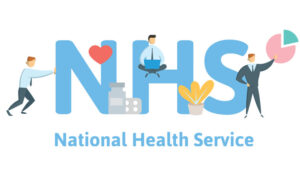 A picture that shows workers and the letters nhs