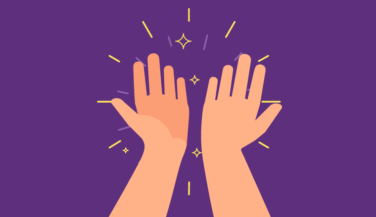 A picture of hands clapping