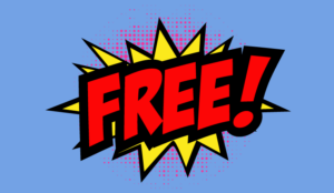 A picture of "free!" pop art