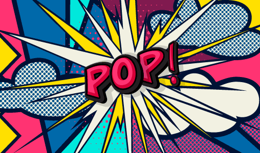 A picture of the word "pop" in cartoon art