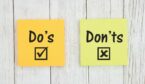 A picture of stickers and the words dos and don'ts