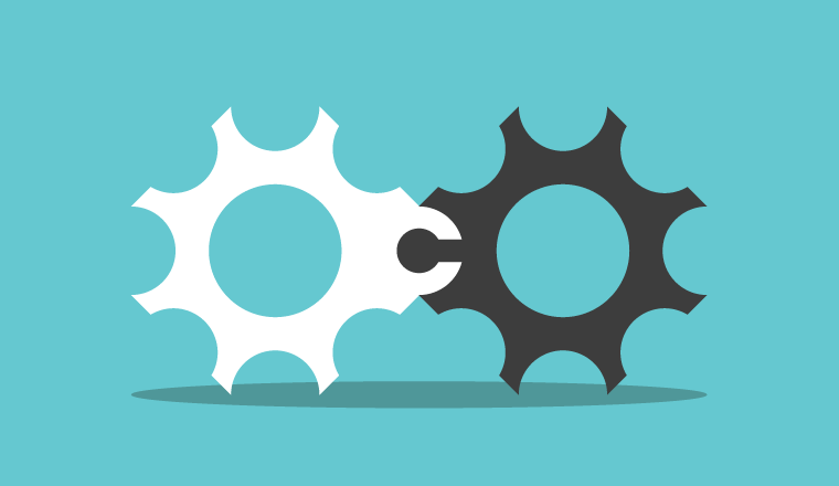 A picture of two cogs joined together