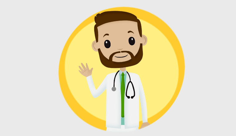 A picture of a cartoon doctor