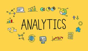A picture of the word "analytics"