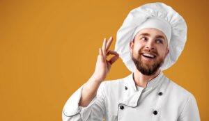 A picture of a happy chef