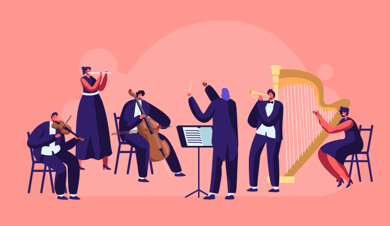 A picture of an orchestra