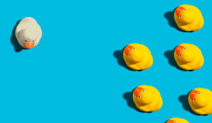 A photo of a one different rubber duck