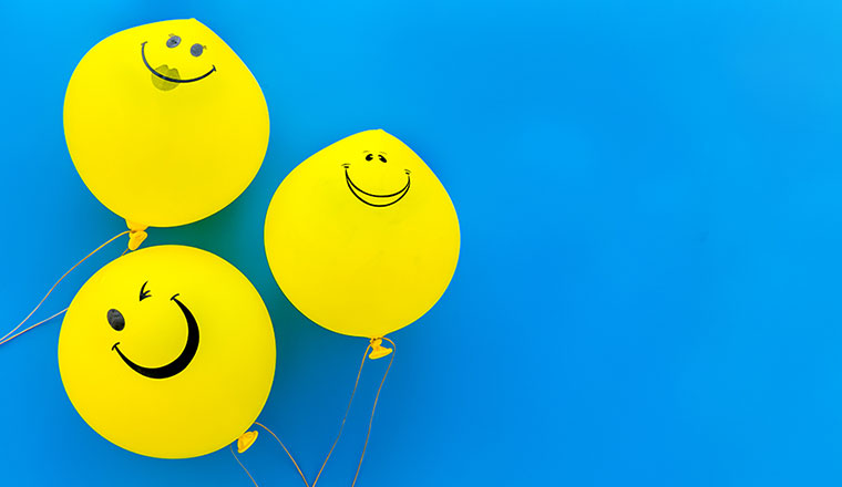 A photo of a smiling balloons