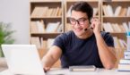 A picture of an agent working on a laptop from home