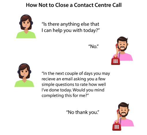 An example of a bad way to close a customer service call