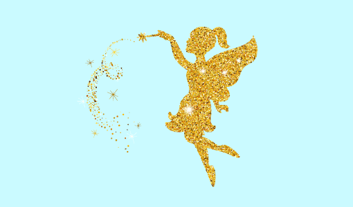 A fairy sprinkling “gold dust”