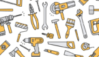 A picture of tools in a wallpaper style