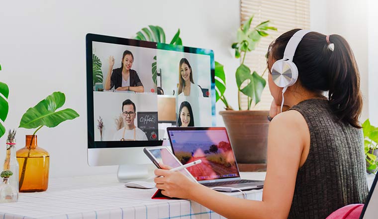 watching webinar