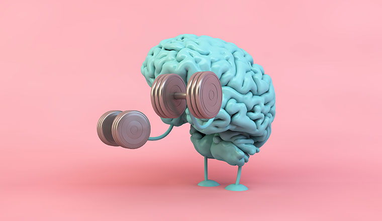 A picture of a brain working out