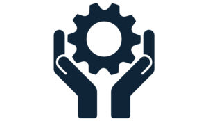 A picture of hands supporting a cog