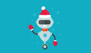 A picture of a festive chat bot