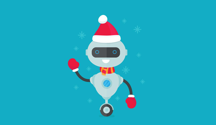 A picture of a festive chat bot