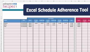 Excel Schedule Adherence Tool
