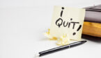 A picture of a sticky note with the words I quit