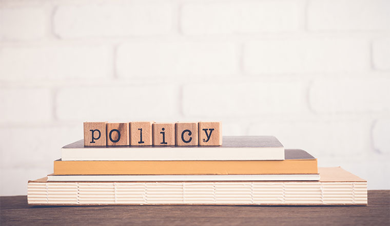 A picture of the word policy in some blocks