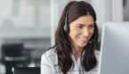 A picture of an agent wearing a headset