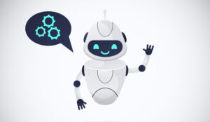 A picture of a chatbot waving