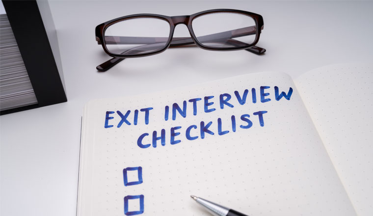 A picture of an exit interview checklist