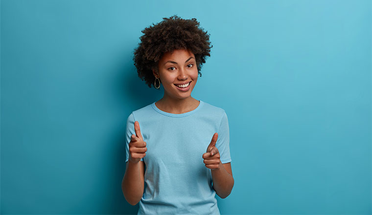 A photo showing someone give a gesture of encouragement