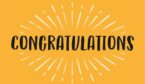 A picture of handwritten Congratulations card with sunburst