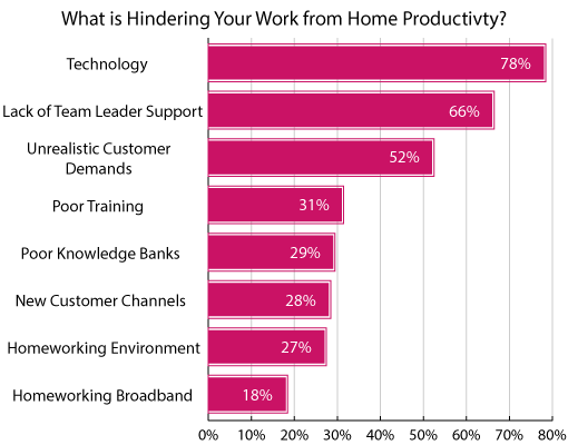 A graph showing blockers to work from home productivity