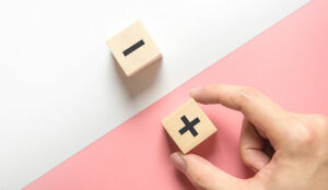 A photo of plus and minus blocks