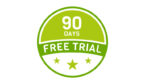 A picture of a 90 day free trial badge