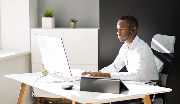 Remote Worker Looking at Screen